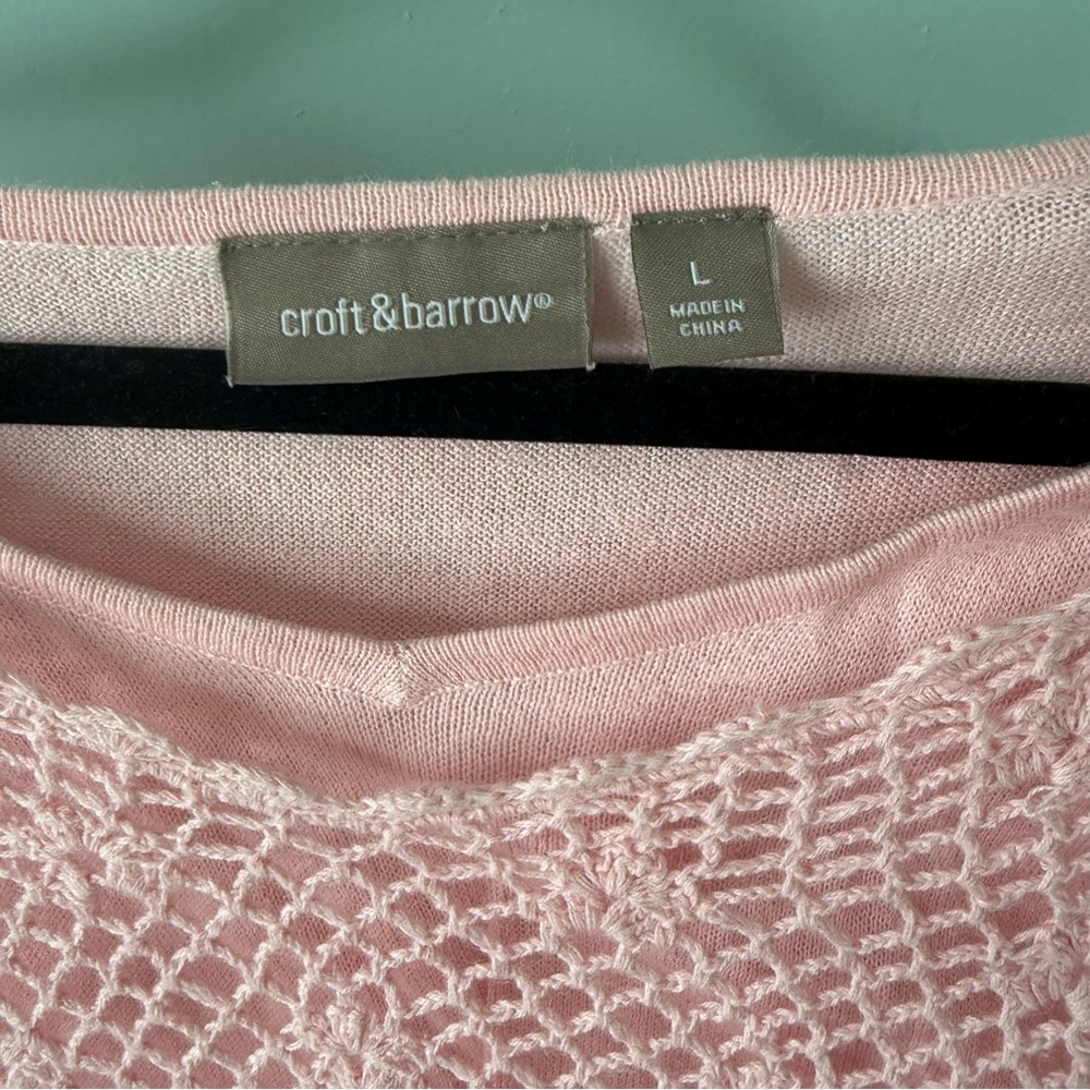 Croft & Barrow Pink Knit Sweater Size Large - Picture 4 of 11